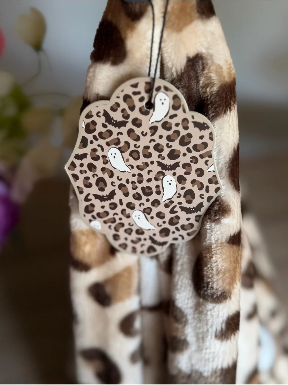 Envogue leopard cheetah animal print Halloween Ghost bat viral soft throw blanke